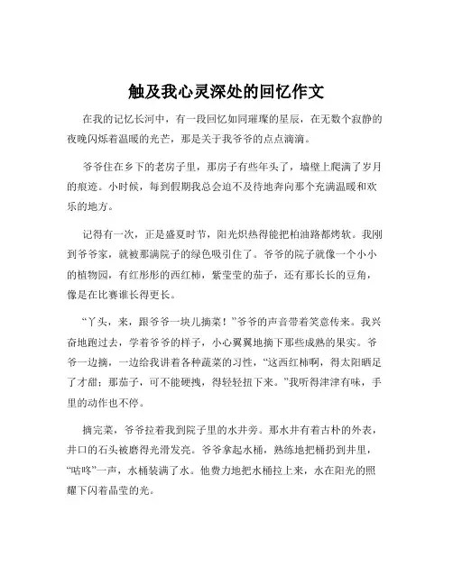 触及我心灵深处的回忆作文 2