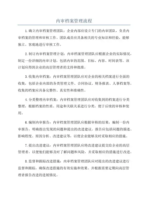 内审档案管理流程