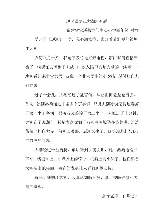 观《钱塘江大潮》有感