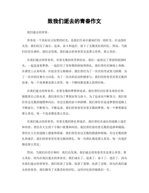 致我们逝去的青春作文