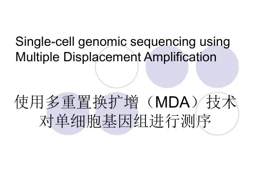 通过MDA进行单细胞的DNA扩增和基因组测序微生物的发现单细胞