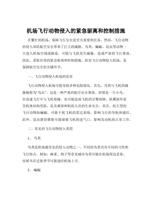 机场飞行动物侵入的紧急驱离和控制措施