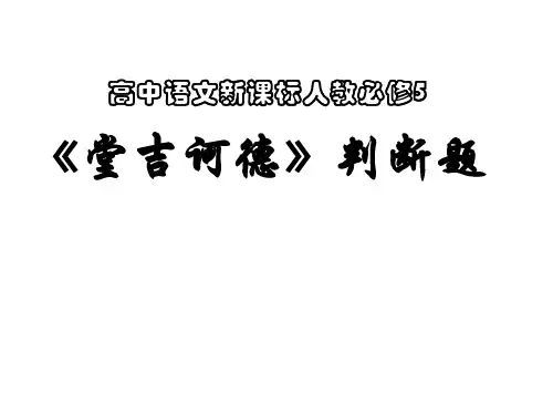《堂吉诃德》判断题解析