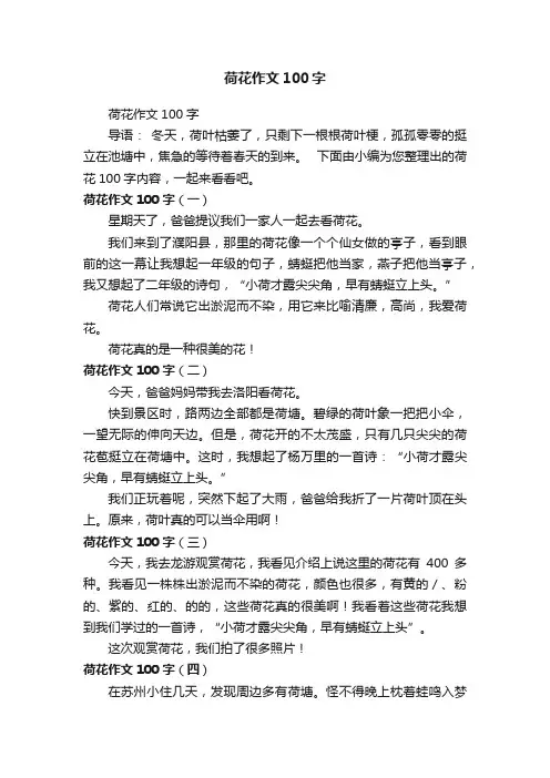 荷花作文100字