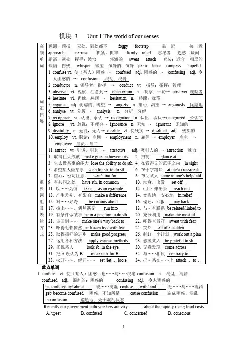 牛津高中英语模块三Unit1