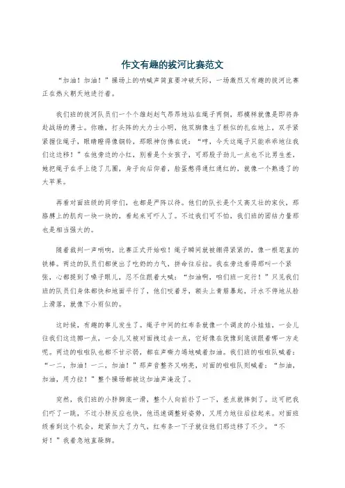 作文有趣的拔河比赛范文