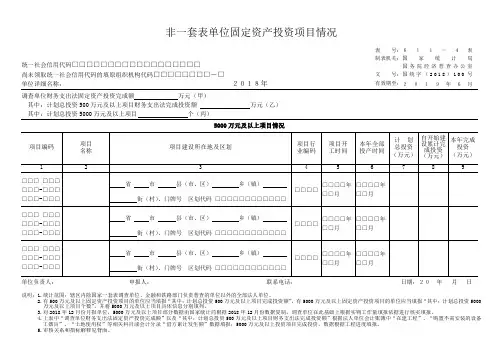 非一套表单位固定资产投资项目情况(611-4表)