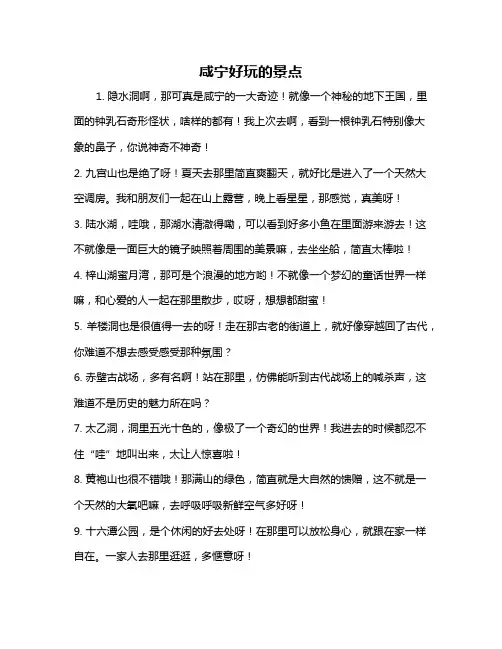 咸宁好玩的景点