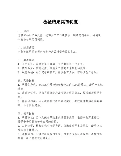 检验结果奖罚制度