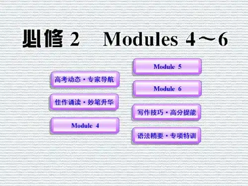2012版高中英语全程复习方略配套课件Modules4-6(外研版必修2)