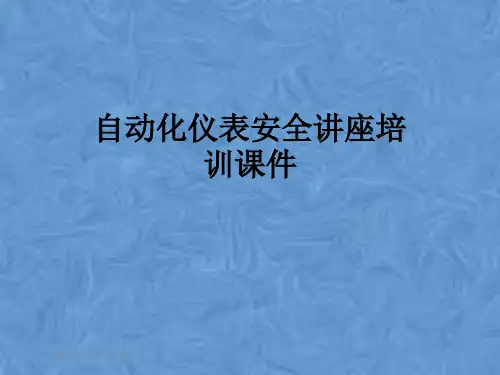 自动化仪表安全讲座培训课件