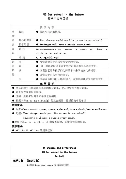 六年级下册unit_3《our_school_in_the_future》word教案