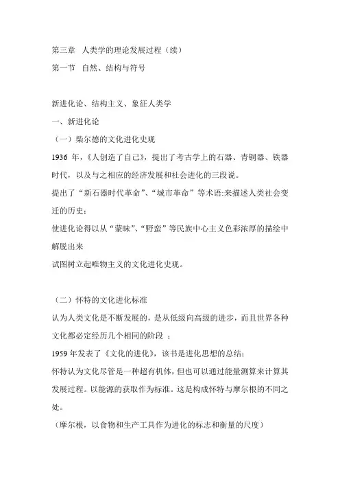 《人类学概论》人类学的理论发展过程(续)解析