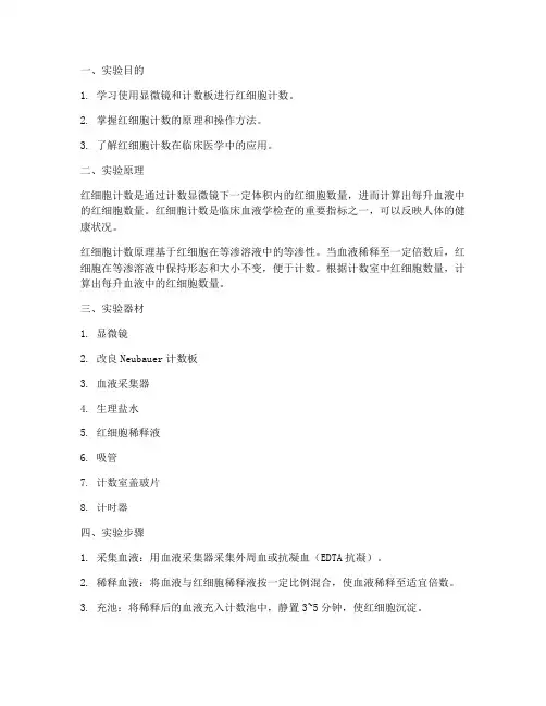 实验报告_红细胞计数