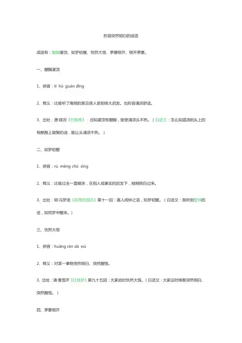 形容突然明白的成语