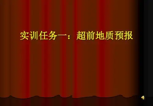 06实训任务一超前地质预报.解答