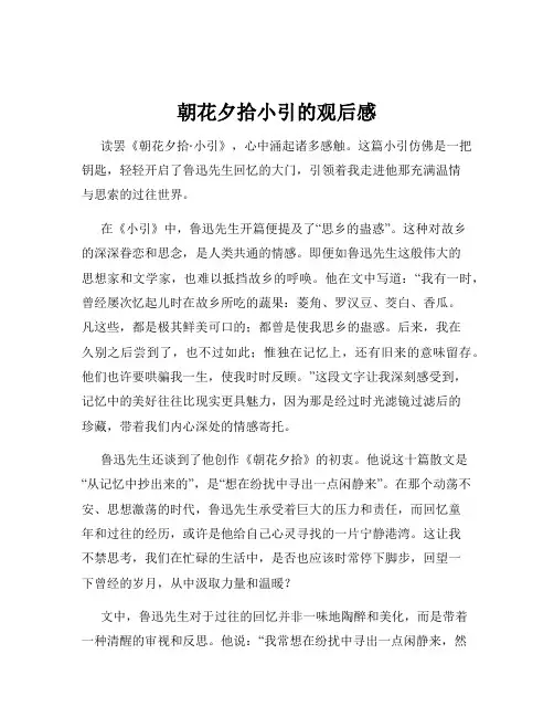 朝花夕拾小引的观后感