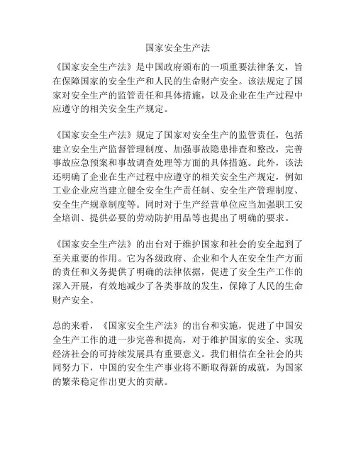 国家安全生产法