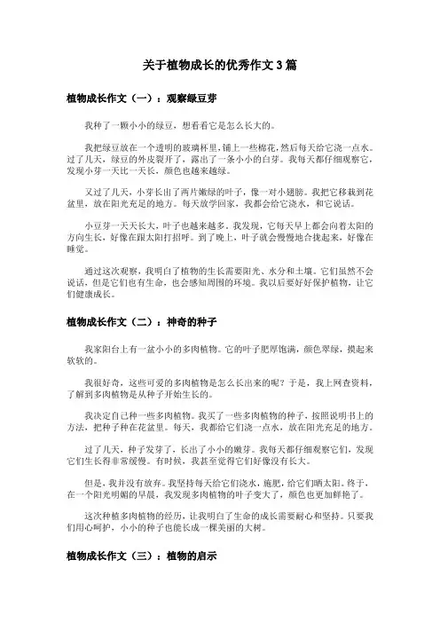 关于植物成长的优秀作文3篇