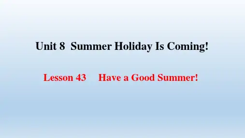 英语七年级下册Unit8 Summer Holiday Is Coming