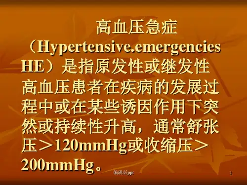 高血压危象诊断及治疗PPT课件