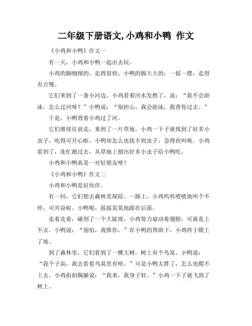 二年级下册语文,小鸡和小鸭 作文