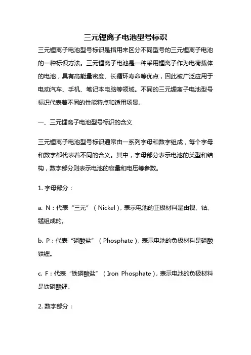 三元锂离子电池型号标识