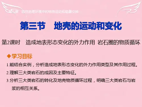 新高中地理 第二章 第三节 第2课时 造成地表形态变化的外力作用 岩石圈的物质循环课件 中图版必修1