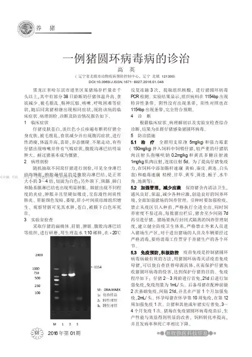一例猪圆环病毒病的诊治