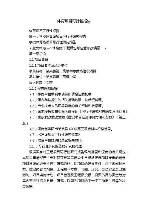 体育项目可行性报告