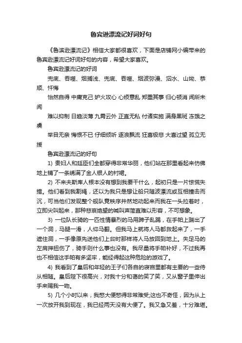 鲁宾逊漂流记好词好句
