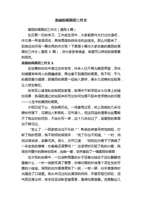 美丽的画面初三作文