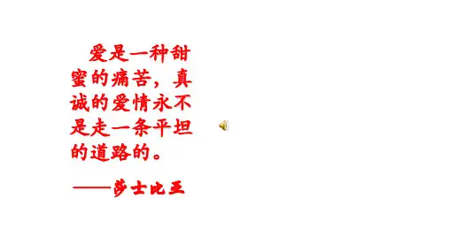 苏教版高中语文必修五-专题二 罗密欧与朱丽叶 (共25张PPT) (1)精编课件