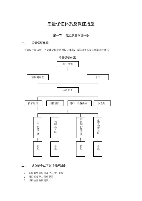 质量保证体系及安全保证措施(完整版)