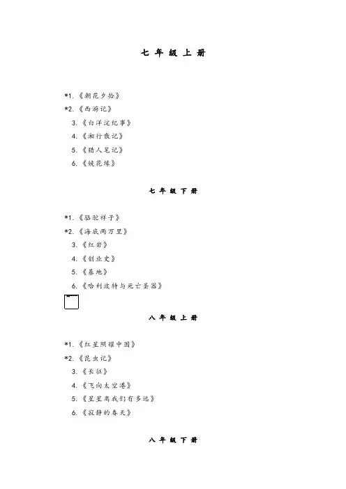 初中语文统编版新教材指定阅读名著及名著文学常识汇总(7-9年级)