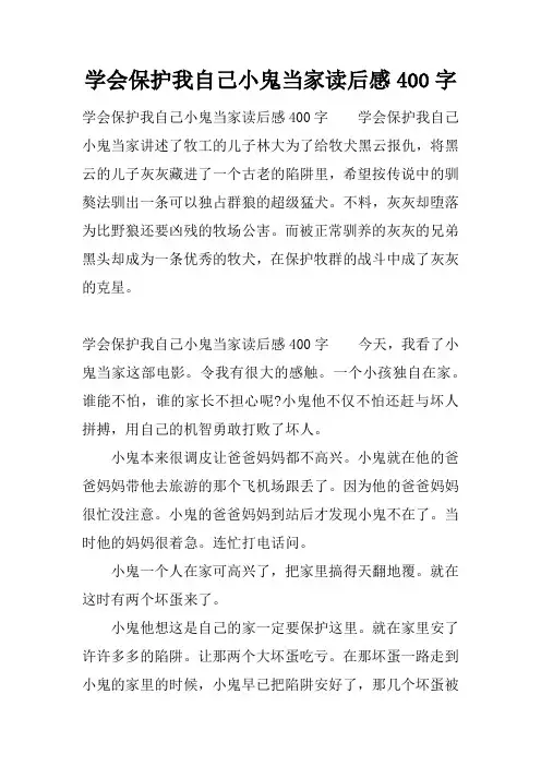 学会保护我自己小鬼当家读后感400字