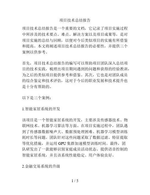 项目技术总结报告
