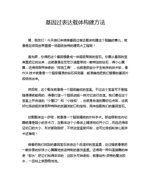基因过表达载体构建方法