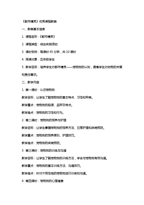 《都市精灵》课程教案