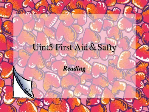 人教版必修5UNIT5 FIRST AID