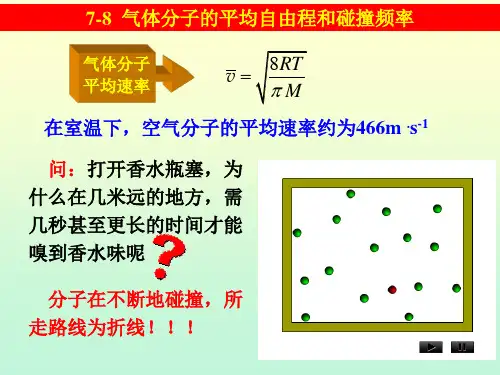 理想气体的平均自由程和碰撞频率