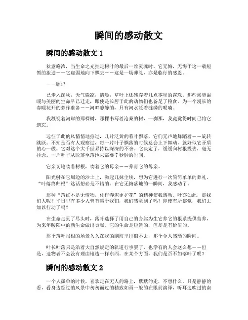 瞬间的感动散文
