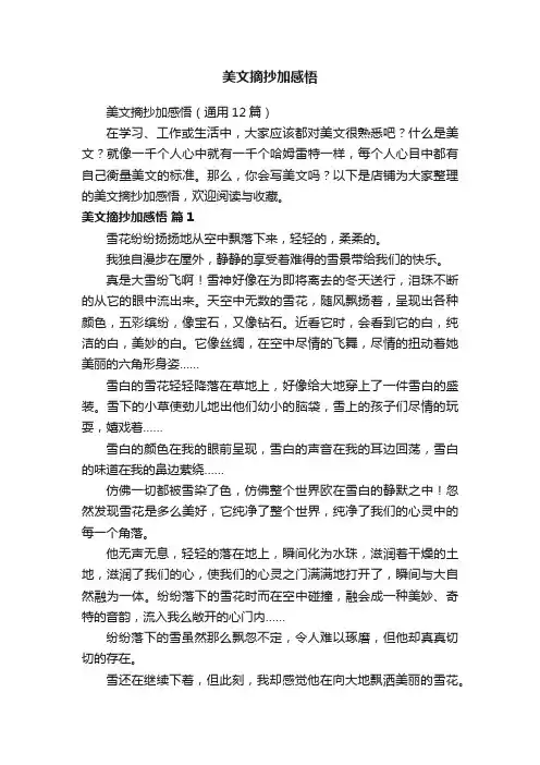 美文摘抄加感悟