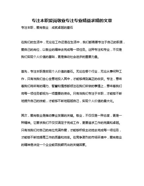 专注本职爱岗敬业专注专业精益求精的文章