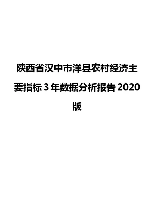 陕西省汉中市洋县农村经济主要指标3年数据分析报告2020版