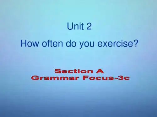 八年级英语上册 Unit 2 How often do you exercise Section A(Grammar Foucs-3c)课件 (新版)祥解