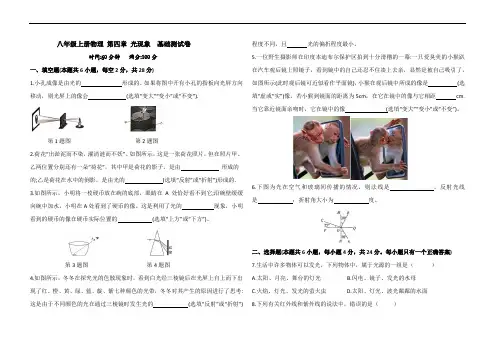 人教八年级上册物理第四章 光现象 基础测试卷(含答案)
