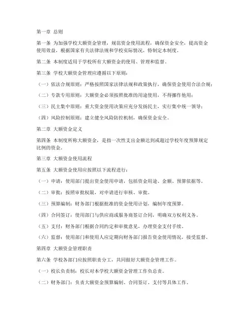 学校大额资金管理制度