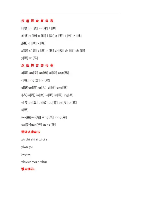 幼儿园26个拼音字母表