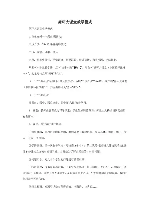 循环大课堂教学模式